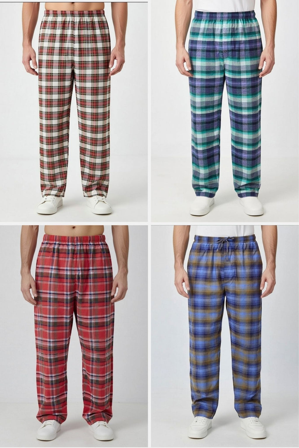 Men Checked Pajama Trousers – Comfortable Cotton Sleepwear & Home Wear Trouser for Men and Boys Soft Relax Fit Lounge Pants ( Random Color Random Print)