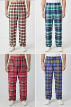 Men Checked Pajama Trousers – Comfortable Cotton Sleepwear & Home Wear Trouser for Men and Boys Soft Relax Fit Lounge Pants ( Random Color Random Print)