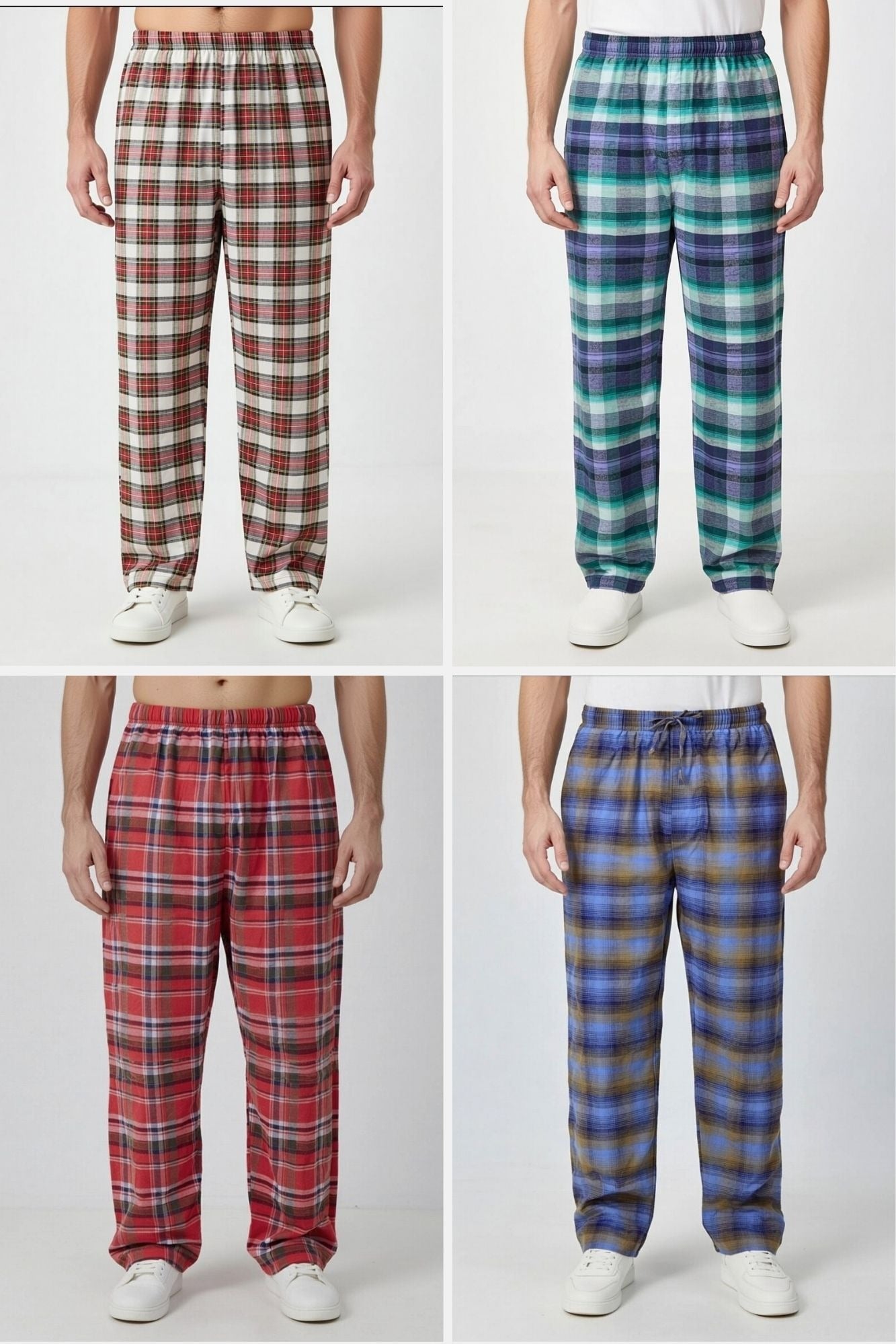Men Checked Pajama Trousers – Comfortable Cotton Sleepwear & Home Wear Trouser for Men and Boys Soft Relax Fit Lounge Pants ( Random Color Random Print)
