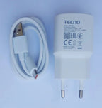 Tecno Fast Charging Charger with USB Cable Complete Set | Original Quality Power Adapter for Tecno Mobile Phones