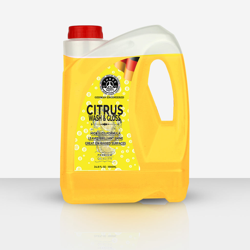 THREE GUYS Citrus Wash & Gloss Car Shampoo – High Foam Snow Foam Car Wash for Deep Cleaning & Shine