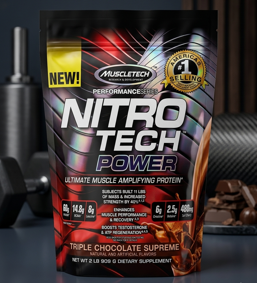 MuscleTech Nitro-Tech 100% Whey Gold Protein Powder 2LB – Premium Whey Protein for Muscle Recovery & Lean Muscle Support