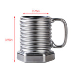 Screw Shape Ceramic Coffee Mug: Unique 3D Porcelain Tea Cup with Sculptural Twist Design.