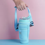 Water Bottle Carrier Bag with Phone Pocket for Stanley Quencher Cup with Handle Water Bottle Holder Pouch - For 1200 ML Bottle