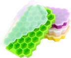 Silicone Ice Cube Tray 37 Grid Ice Cube Mold with Lid Honeycomb Ice Maker Reusable Ice Container for  Coffee Juice (Random Color)
