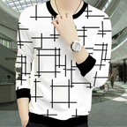 Long life Genuine full sleeves T shirt For Boys | Stay Stylish with a Black Lining Printed Zipper Jacket