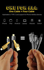 Logilink 60W Fast Charging Data Cable | 4‑in‑1 Multi USB PD | 1000 mm Length