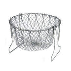 STAINLESS STEEL MULTI-FUNCTIONAL FOLDABLE COOKING Chef Basket Deluxe Kitchen Colander, MESH STEAM RINSE STRAIN FRY BASKET DEEP FRYER
