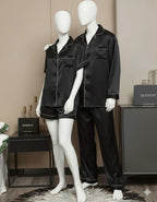 Couple Night Suit / Silk Satin Sleepwear Set – Short & Long Style Combo (4 Pcs) | SKU: DC-C009