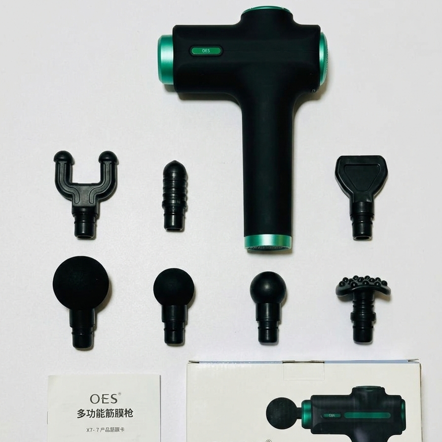 8 in 1 Multifunction Muscle Massage Gun – Deep Tissue Percussion Massager with 8 Interchangeable Heads