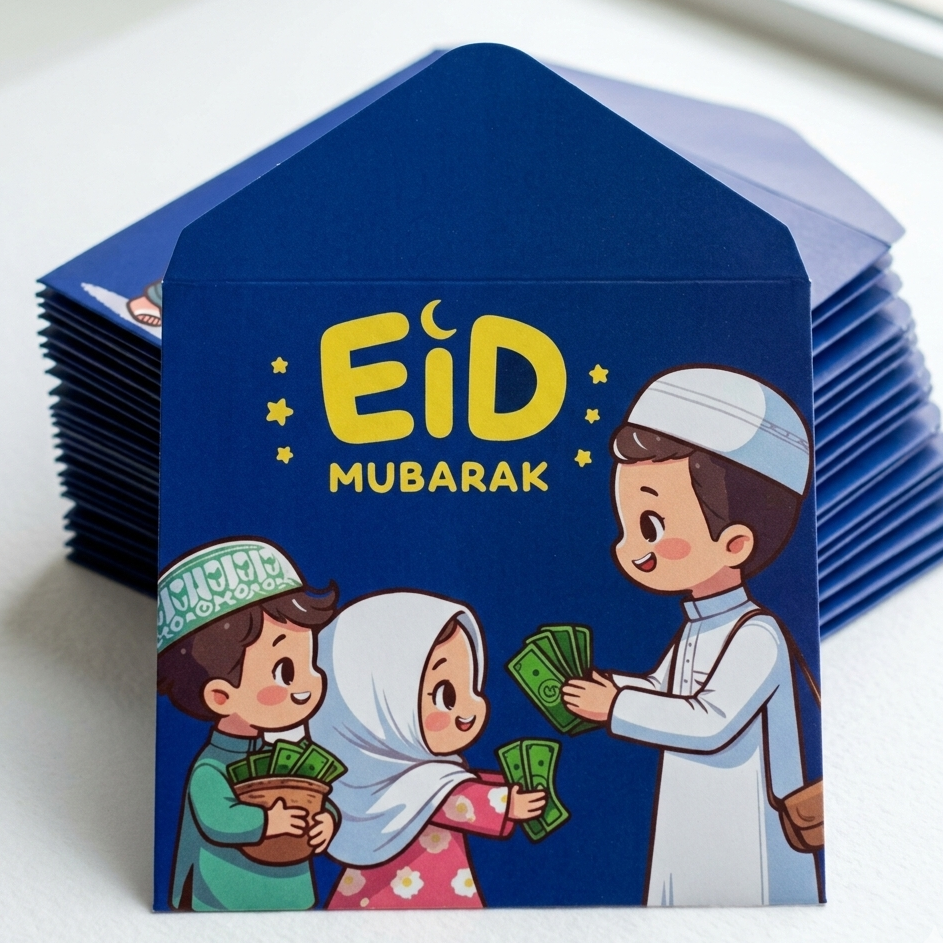 Eidi Envelope Pack of 8 – Premium Festive Cash Gift Envelopes for Eid