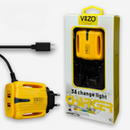 3A Light Change Charger with 2 USB Ports &amp; Built-in Micro USB Cable | Best Quality Charger For Android | Vizo 3A Charger