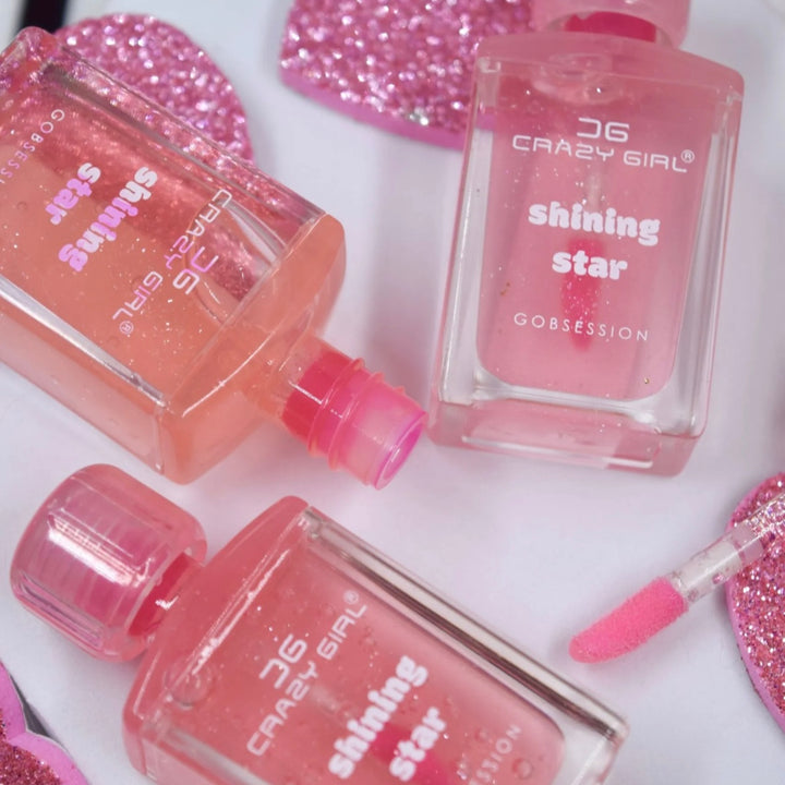 Crazy Girl - Bottle Shape Tinted Jelly Lip Oil | Moisturizing tinted lip gloss (Pink Shade)