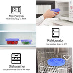 6Pcs Kitchen Reusable Silicone Seal Lid, Universal Silicone Stretch Lids for Food Preservation, Vacuum Food Storage, Bowl Cover and Cookware Cover for Kitchen and Home