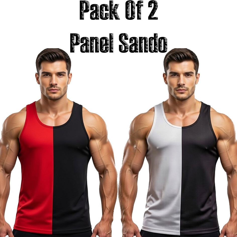Pack of 2 Men & Boys Summer Gym Tank Top Sando | Dry-Fit Breathable Sleeveless Vest for Gym, Workout, Running & Daily Wear