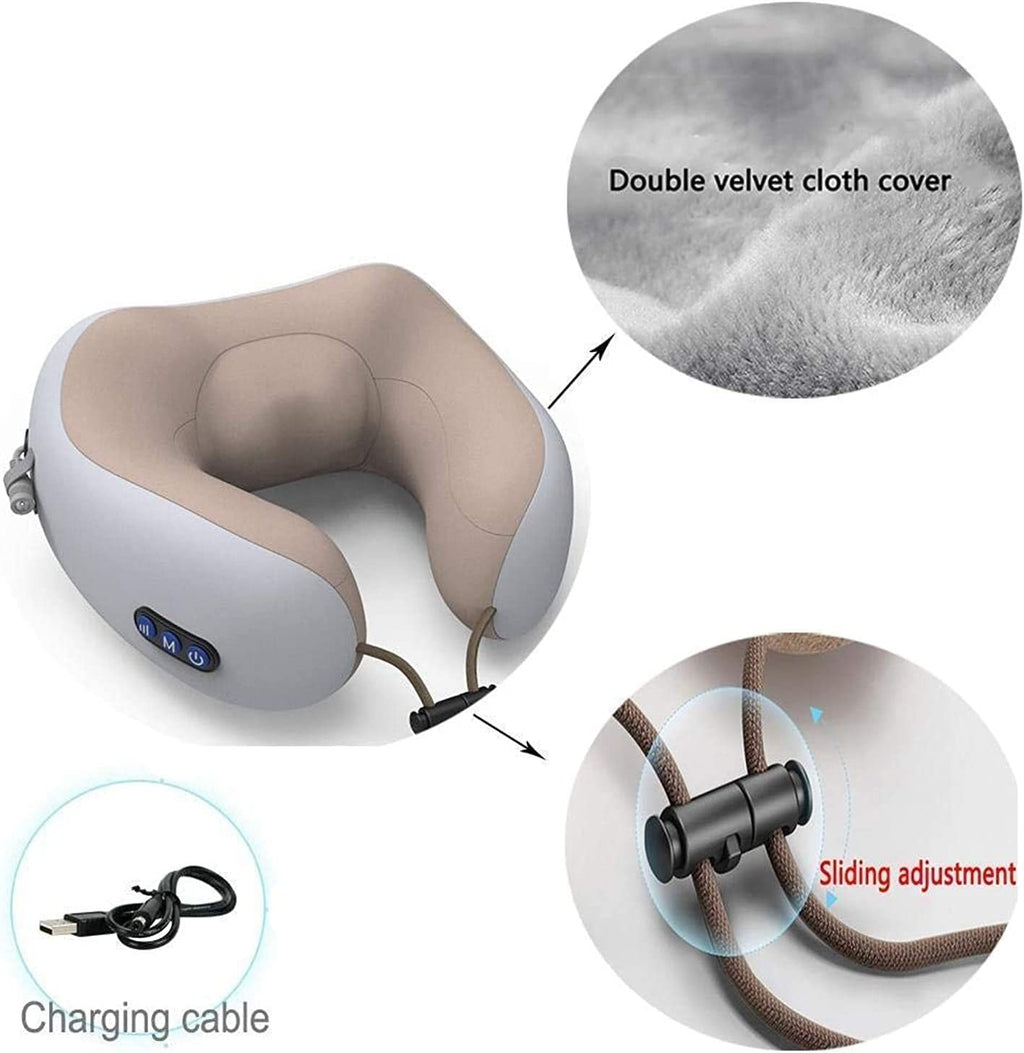 Rechargeable Neck Massager U-Shaped Pillow – Multifunctional Portable Shoulder & Cervical Relaxing Massage for Home, Car, Outdoor