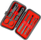 Premium Manicure &amp; Pedicure Kit – Stainless Steel Nail Clippers Set with Grooming Tools for Hand, Foot &amp; Facial Care – Travel Case Included ( 10 PCS Creative Smiley Nail Tool Set )