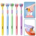Three-Sided Soft Hair Toothbrush | Wrap-Around Deep Cleaning Manual Toothbrush for Adults & Children (Random Color, 1 Pc)