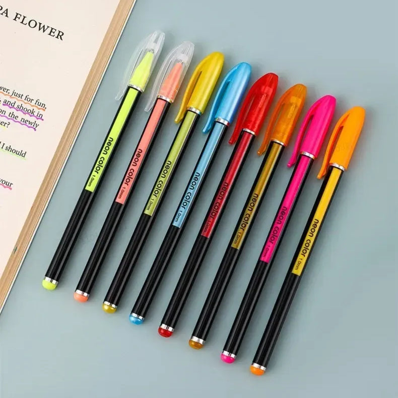 Gel Pen & Highlighter Set | 12 Pens | 1.0mm Color Pen Set for Art, Journaling & School Supplies