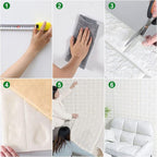 3d Wall Sticker White Brick Sheet | Bedroom Home Decor Waterproof Self Adhesive Living Room Wallpaper(70×77 cm)