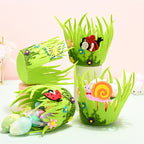 Easter Baskets – Portable Round Non-Woven Buckets for Kids & Adults | Small Woven Party & Birthday Decoration Supplies