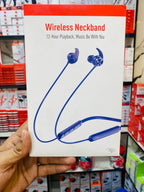 Itel Wireless Neckband – 20-Hour Playtime Bluetooth 5.0 Earphones with 10mm Bass Boost Drivers & IPX5 Water Resistance (Black)