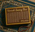 Wooden Umrah Saving Box | Premium Money Box with 210,000 Goal Tracker | Elegant Islamic Design for Charity, Donations & Umrah Fund