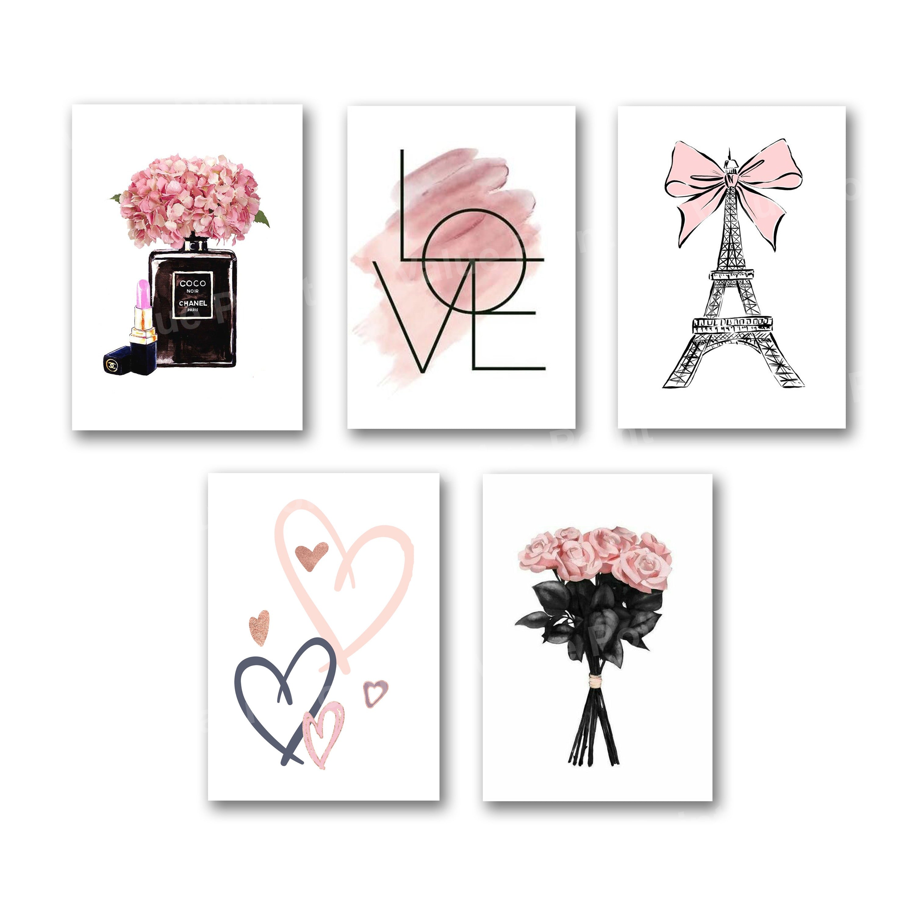 Set of 5 Premium Wall Art Photo Tiles – Modern Home Decor Sets 8x11