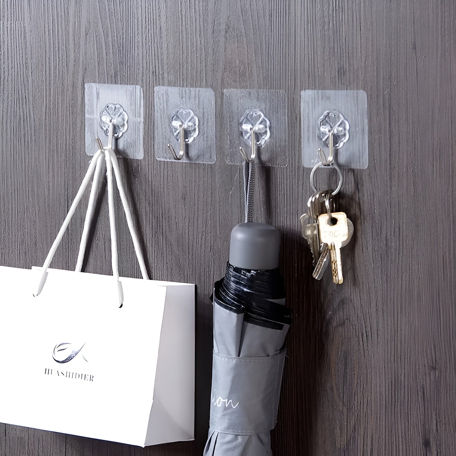 Transparent Self-Adhesive Wall Hooks – Strong Hold, No Drill, Damage-Free Hanging