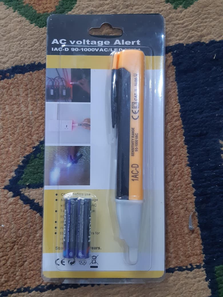 Non-Contact AC Voltage Alert Detector – Professional 90V-1000V Electric Circuit Tester Pen with LED Light and Sound Buzzer