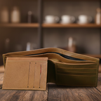 Leather Bifold Wallet With Extra Card Holder Insert For Convenient Storage And Classic Style