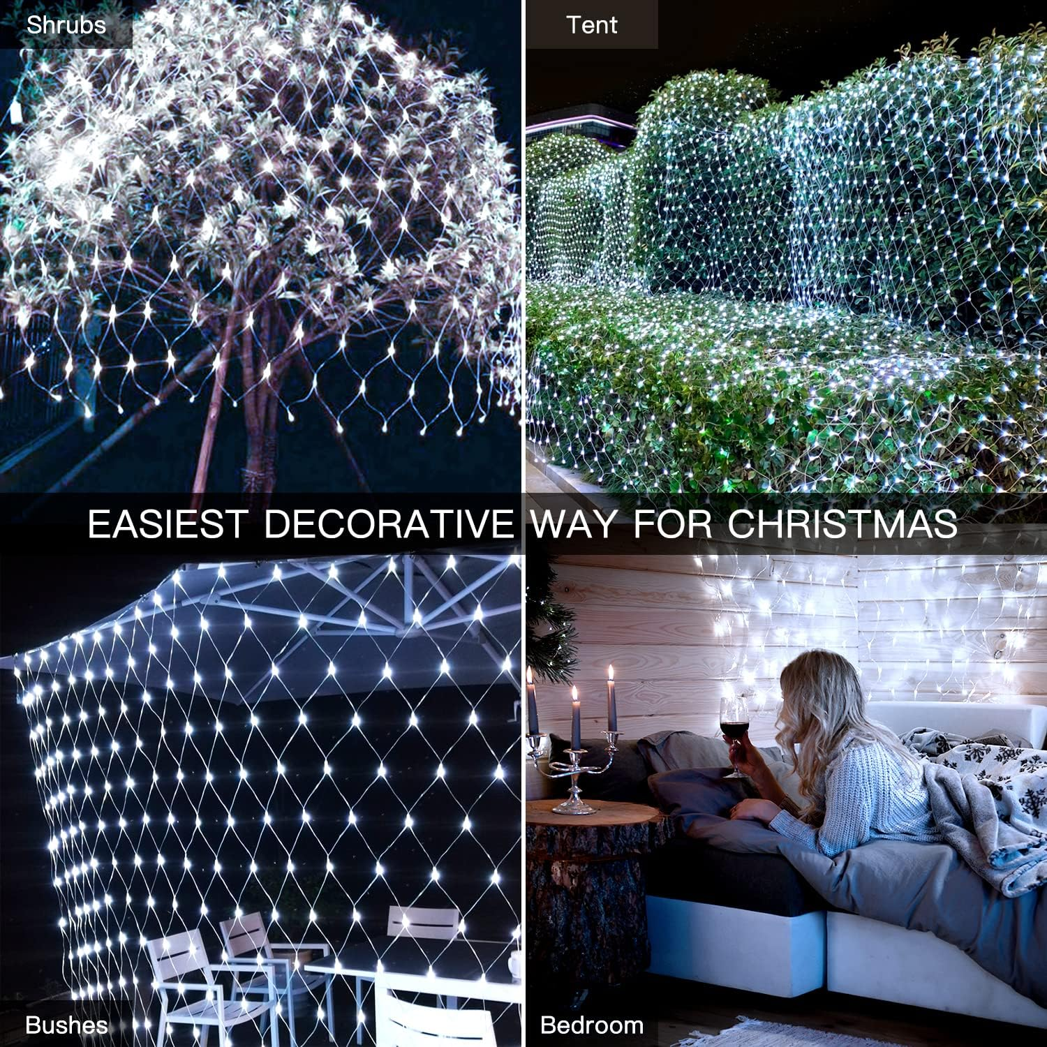1 PC Wedding LED Net Mesh String Lights- Fairy String Lights With 88 Lights for Wedding Party Décor Outdoor &amp; Indoor Activities