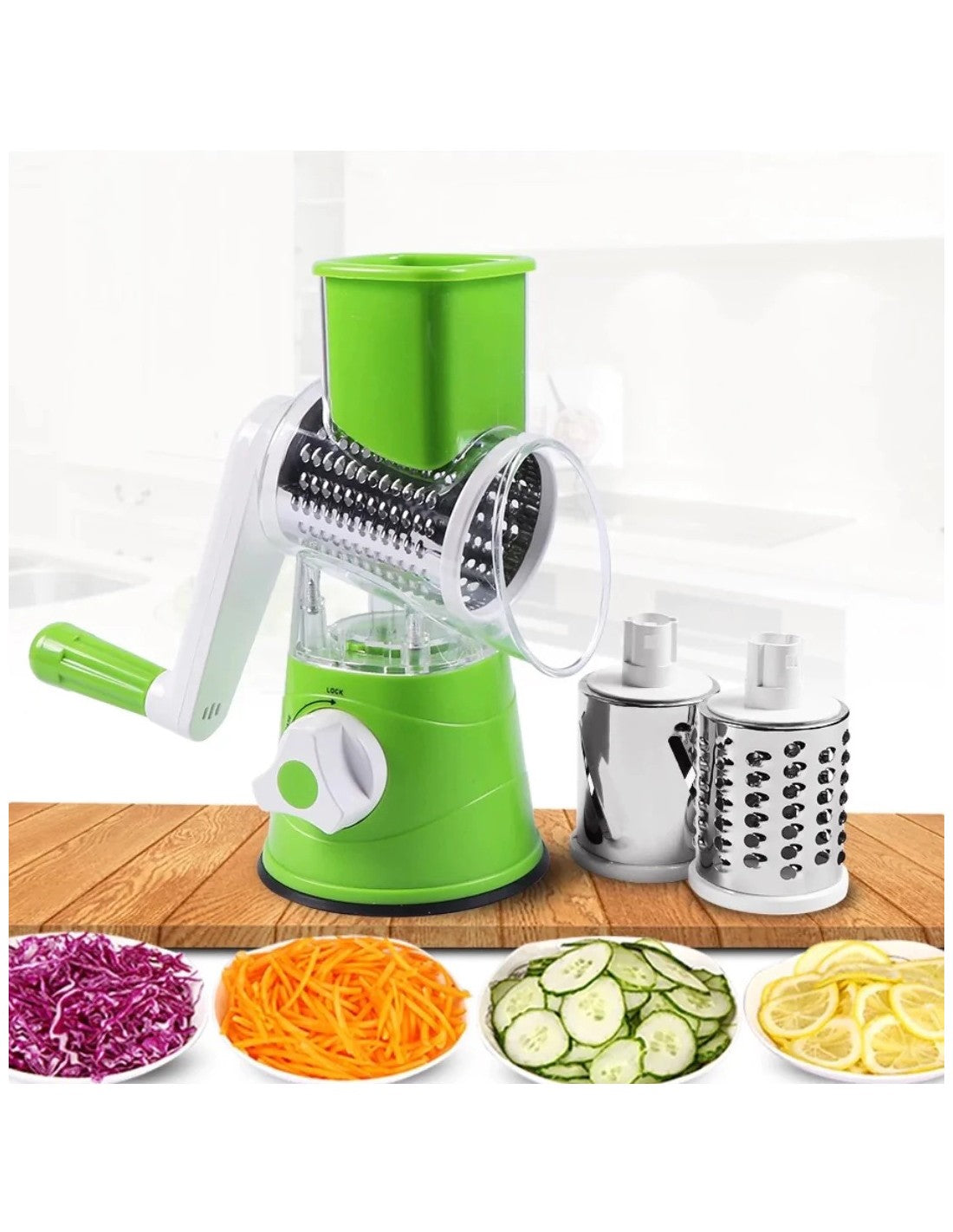 TableTop Drum Grater | Manual Vegetable Cutter Slicer & Grater | Multi-Functional Kitchen Gadget - High Quality (Random Color)