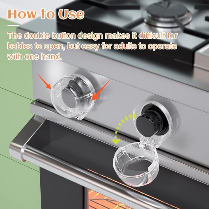 2 PC's stove knob lock Baby Safety Stove Gas Knob Covers &amp; Childproof Oven Lock, Kitchen Safety Stove Locks for Babies &amp; Toddlers