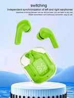 Air31 Earbuds Wireless Crystal Transparent body | Air 31 Bluetooth Ear Bud - with pouch (random color)