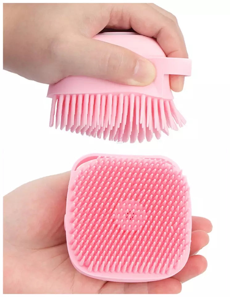 Silicone Bath and Body Shower Brush with Liquid Soap Dispenser (Random Color)