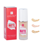 Emelie Liquid Matte Foundation – Long-Lasting, SPF 25, 2-in-1 Coverage - Shade 1 40 ML