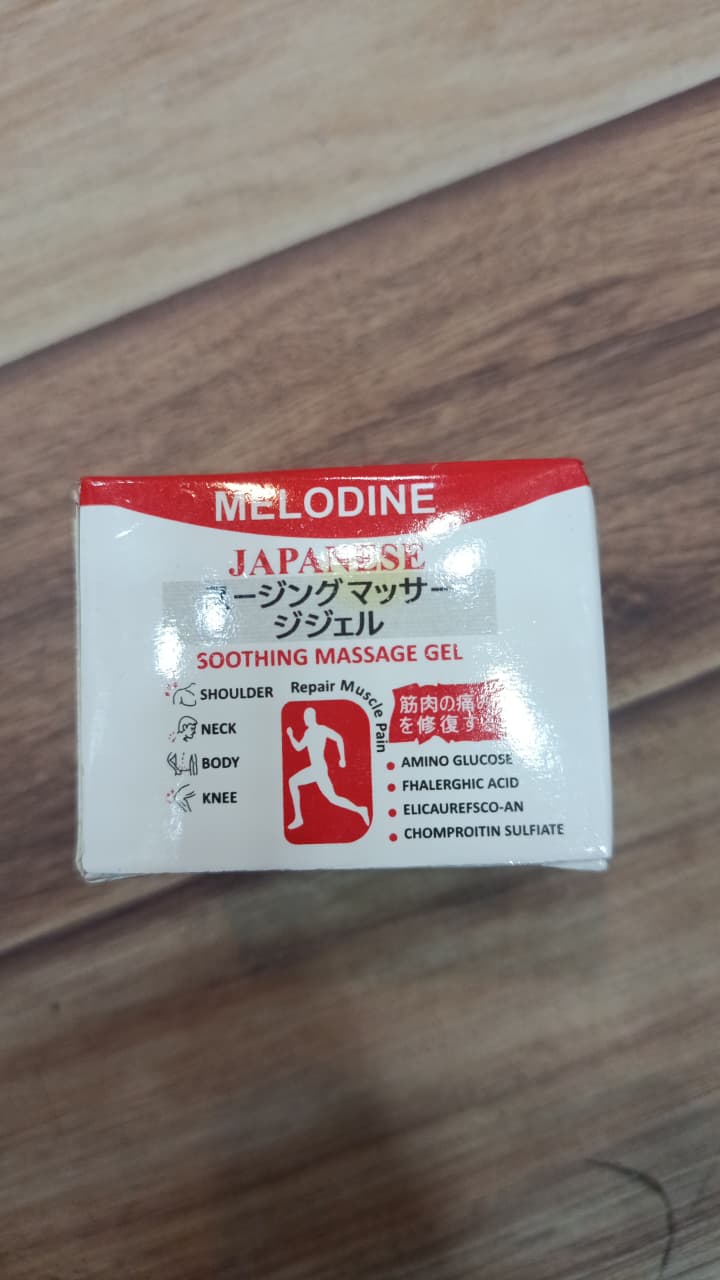 MELODINE Japanese Soothing Massage Gel – Muscle & Joint Pain Relief Cream for Shoulder, Neck, Back & Knee – Fast-Absorbing Herbal Formula (50g)
