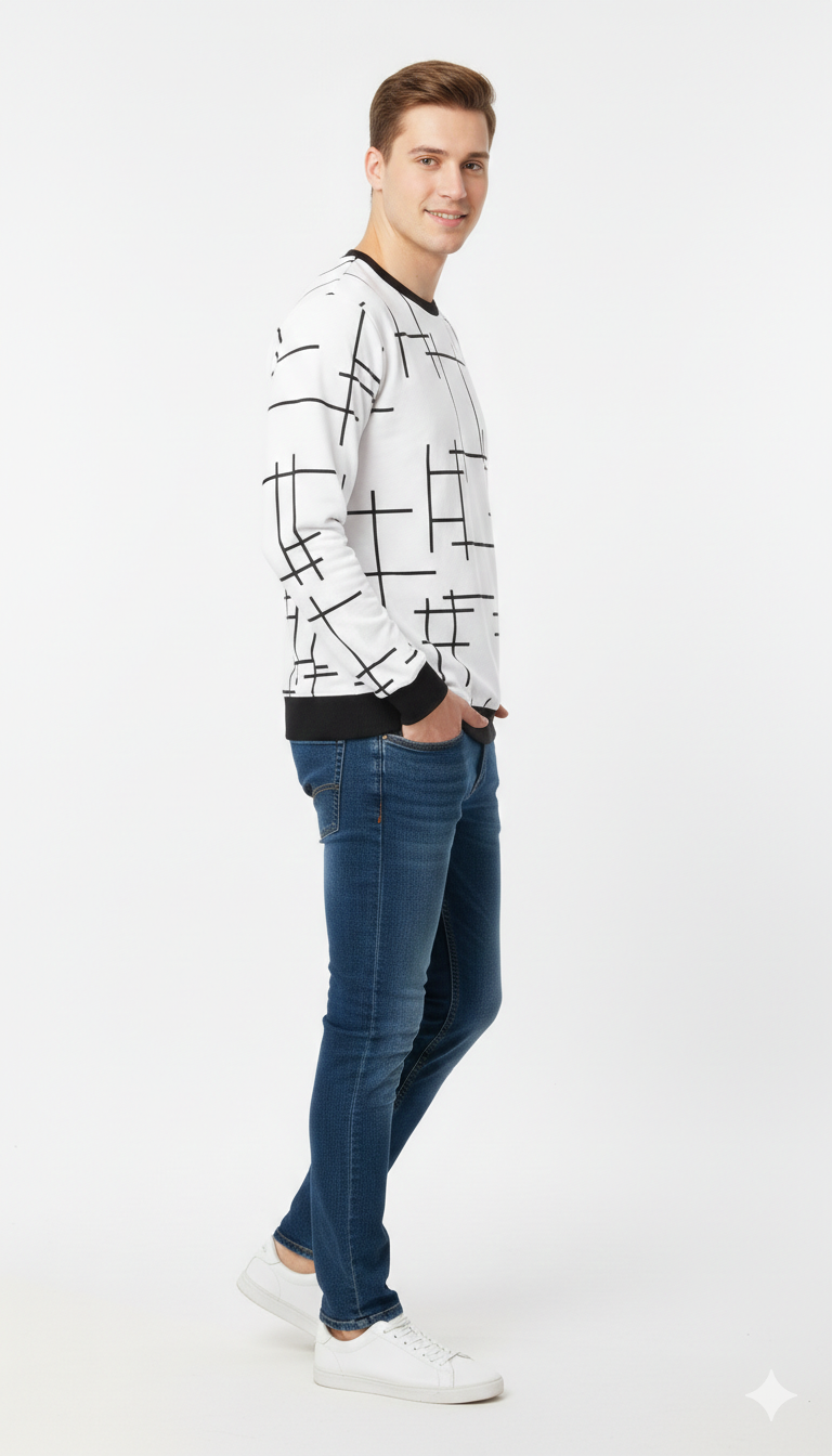 Stylish Boys Full Sleeve Printed T Shirt – Trendy Casual Look