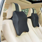 Universal Car Neck Seat Pillow – Soft Memory Foam Headrest (Beige & Black)