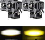 Motorcycle Robot Dual Colour LED Work &amp; Driving Lights – 5000K–6500K Two-Color External Headlights / Fog Lamp