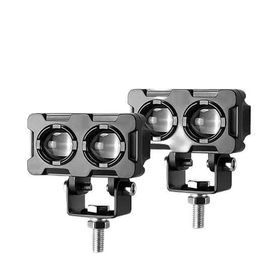 Motorcycle Robot Dual Colour LED Work &amp; Driving Lights – 5000K–6500K Two-Color External Headlights / Fog Lamp
