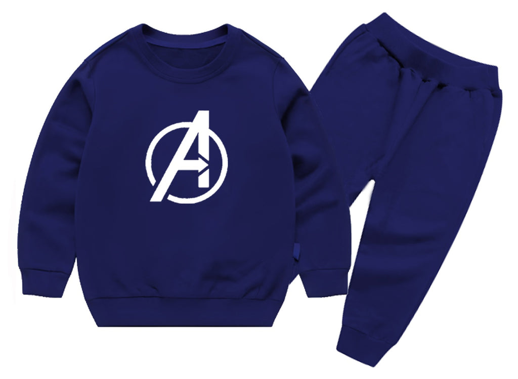 Avenger Printed Sweatshirt & Pajama Trouser Tracksuit for Kids | Winter Warm Fleece Clothing Set Outfit for Boys & Girls | FOR BABY AND KIDS