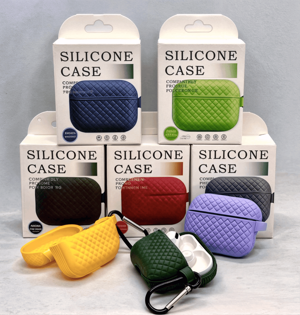 Silicone Breathable Braided Case Cover – Soft TPU Protective Charging Case (Random Color)