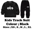 Black Cross Printed Fleece Winter Kids Tracksuit | Sweatshirt & Trousers Set for Boys & Girls – Warm & Cozy Outfit FOR BABY AND KIDS