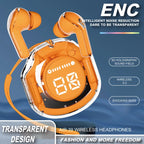 Air 39 Wireless Earbuds - Transparent Design Bluetooth 5.3 - ENC Noise Reduction & Deep Bass Sound - LED Display TWS