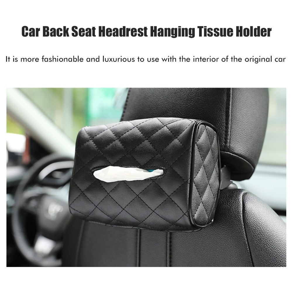Luxury Leather Car Napkin Holder – Sleek Design, Easy Access & Secure Fit for Tissues