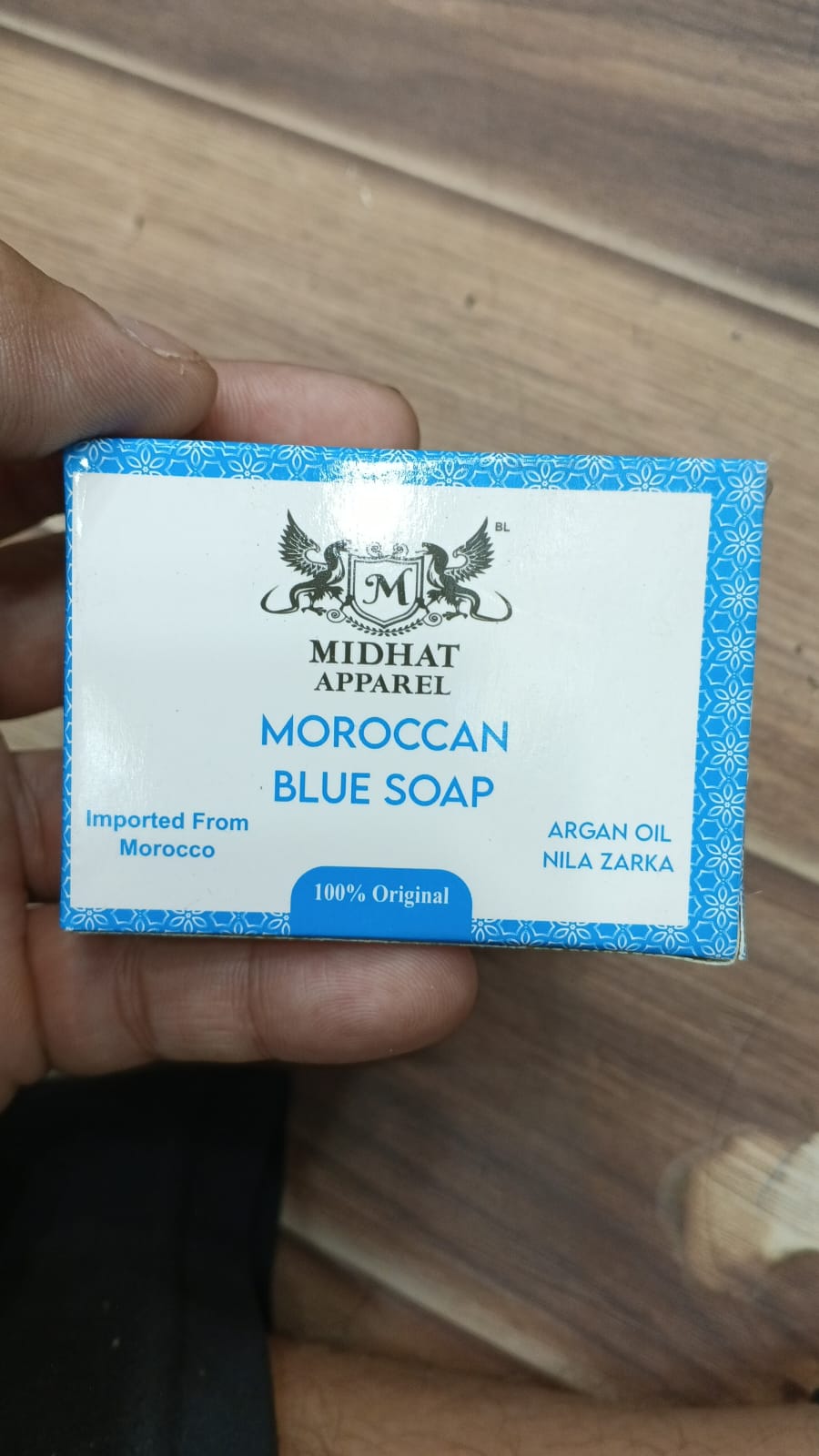 Midhat Apparel Moroccan Blue Soap with Argan Oil & Nila Zarka | 100% Original Imported from Morocco | Natural Skin Brightening