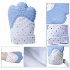 BABY SILICONE TEETHING MITTEN GLOVES NEWBORN CHEWABLE MITTENS TEETHER