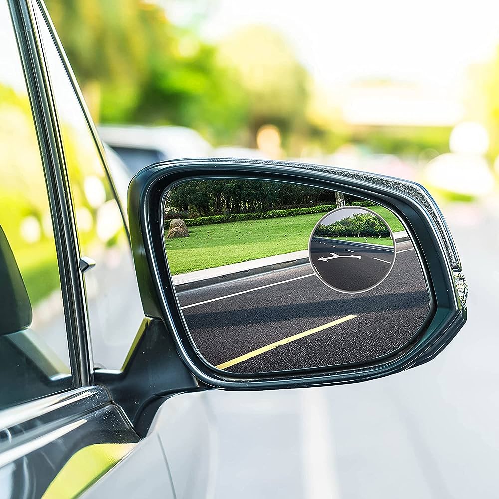 2pcs Round Blind Spot Mirrors – Wide-Angle Lens for Enhanced Rear and Side View Visibility – Convex Mirror for Cars, SUVs, and Trucks – Universal Fit Safety Accessory - Plastic Material